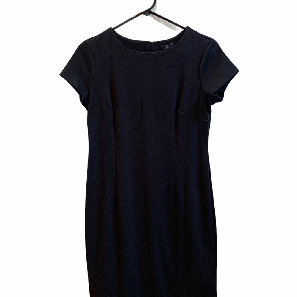 Ann Taylor Cap Sleeve Shift Black Dress - Picture 2 of 11